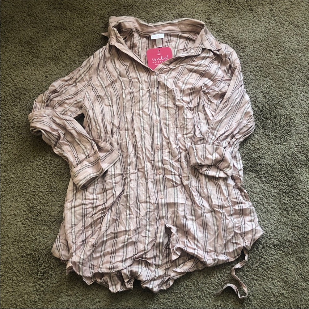 Isabel Maternity Long Sleeve Blouse Large NEW NWT
